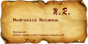 Modrovics Rozanna névjegykártya
